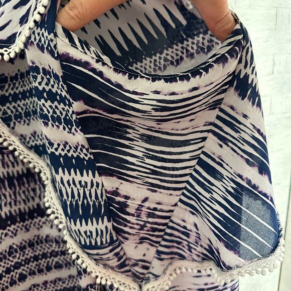 A.N.A. Women’s bohemian blouse flutter sleeve tassel trim bohemian plus size - Picture 4 of 10